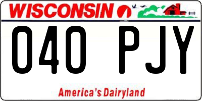WI license plate 040PJY