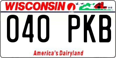 WI license plate 040PKB