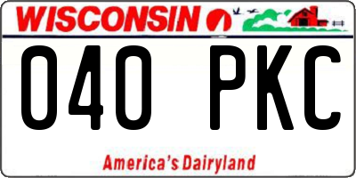WI license plate 040PKC
