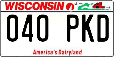 WI license plate 040PKD