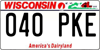 WI license plate 040PKE