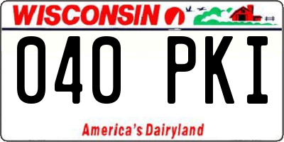 WI license plate 040PKI