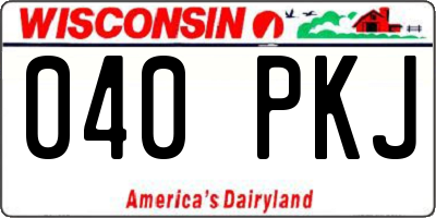 WI license plate 040PKJ