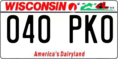 WI license plate 040PKO