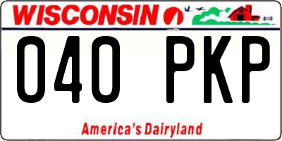 WI license plate 040PKP