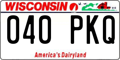 WI license plate 040PKQ