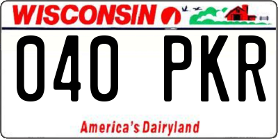 WI license plate 040PKR