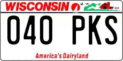 WI license plate 040PKS