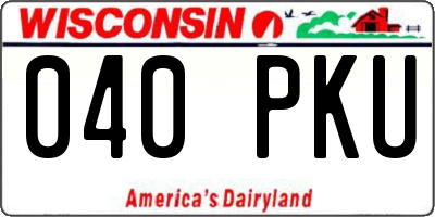 WI license plate 040PKU