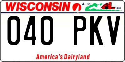 WI license plate 040PKV