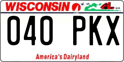 WI license plate 040PKX