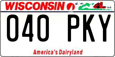 WI license plate 040PKY
