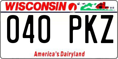 WI license plate 040PKZ