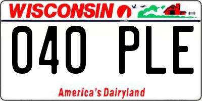 WI license plate 040PLE