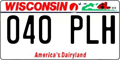 WI license plate 040PLH