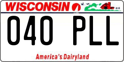 WI license plate 040PLL