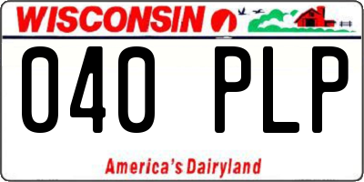 WI license plate 040PLP