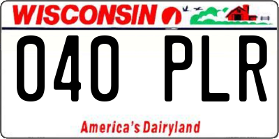 WI license plate 040PLR