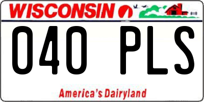 WI license plate 040PLS