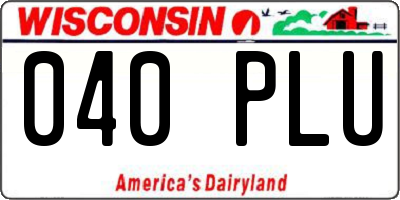 WI license plate 040PLU