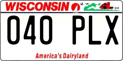 WI license plate 040PLX