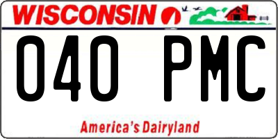 WI license plate 040PMC