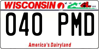 WI license plate 040PMD