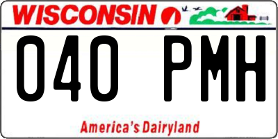 WI license plate 040PMH