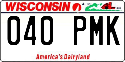 WI license plate 040PMK