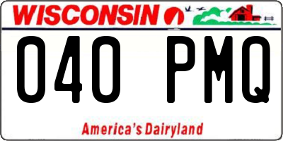WI license plate 040PMQ