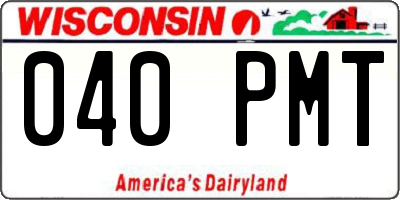 WI license plate 040PMT