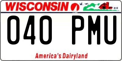 WI license plate 040PMU