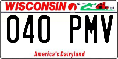 WI license plate 040PMV