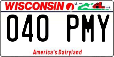 WI license plate 040PMY