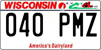 WI license plate 040PMZ