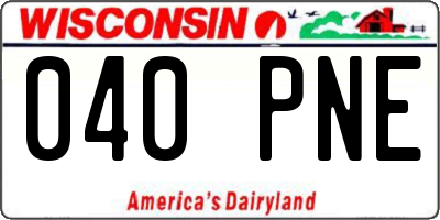 WI license plate 040PNE