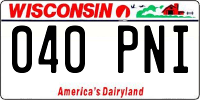 WI license plate 040PNI