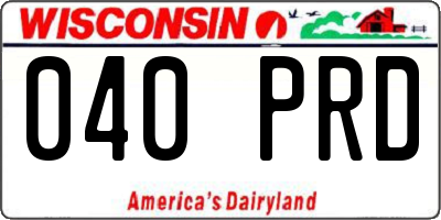 WI license plate 040PRD