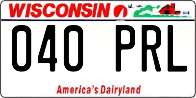 WI license plate 040PRL