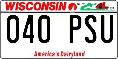 WI license plate 040PSU