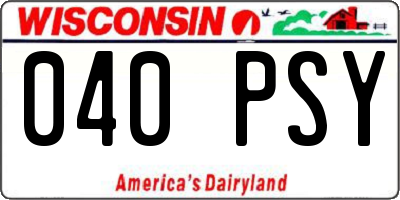 WI license plate 040PSY
