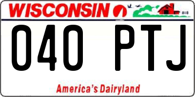 WI license plate 040PTJ