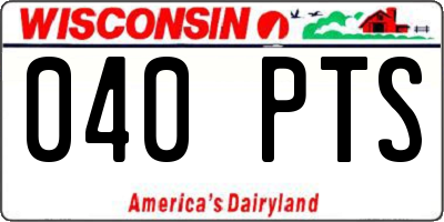 WI license plate 040PTS