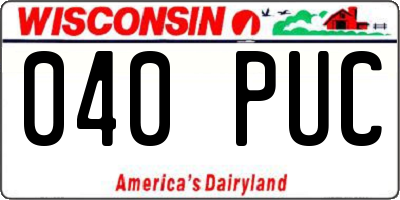 WI license plate 040PUC