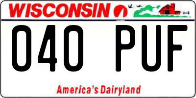 WI license plate 040PUF