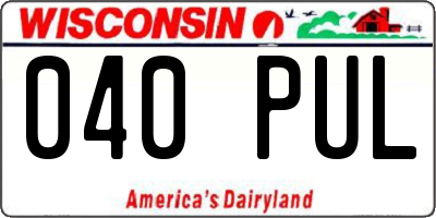 WI license plate 040PUL