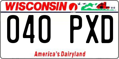 WI license plate 040PXD