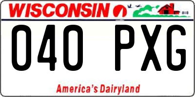 WI license plate 040PXG
