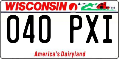 WI license plate 040PXI