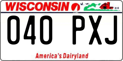 WI license plate 040PXJ